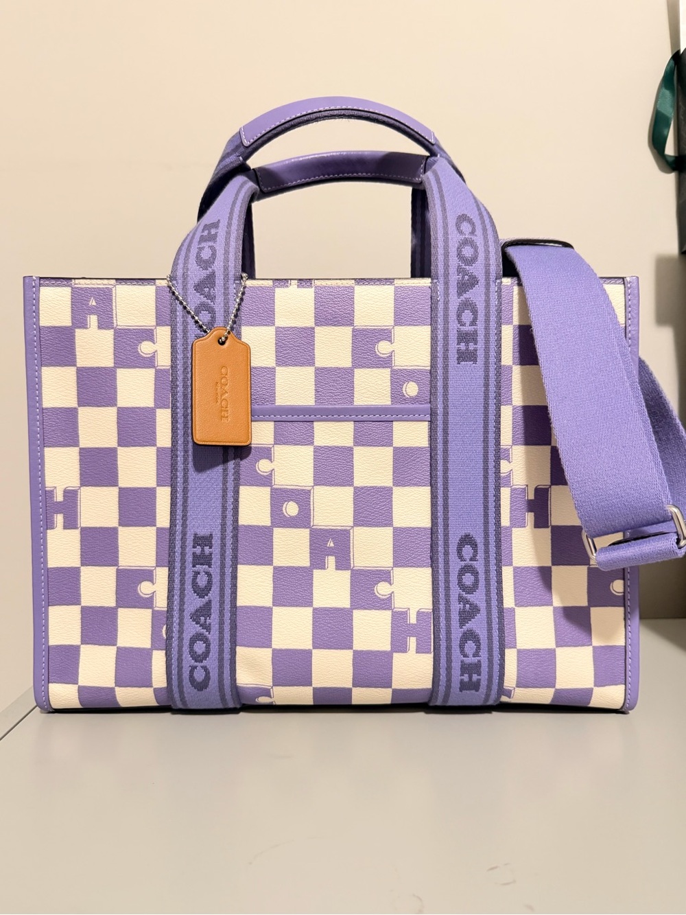 Smith Tote With Checkerboard Print - Picture 2 of 3